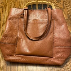J. Crew leather tote bag